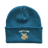Cuffed Beanie with Cute Viking Embroidery