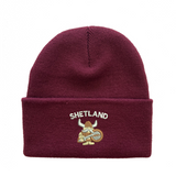 Cuffed Beanie with Cute Viking Embroidery