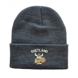 Cuffed Beanie with Cute Viking Embroidery