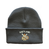 Cuffed Beanie with Cute Viking Embroidery