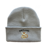 Cuffed Beanie with Cute Viking Embroidery