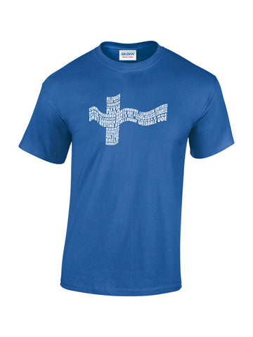 T-shirt with Placenames Flag Print