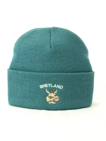 Cuffed Beanie with Cute Viking Embroidery