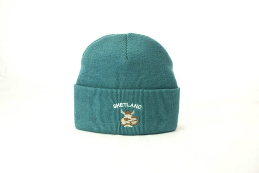 Cuffed Beanie with Cute Viking Embroidery