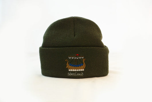 Cuffed Beanie with Galley Embroidery