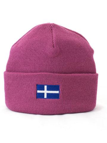 Cuffed Beanie with Shetland Flag Oblong Embroidery