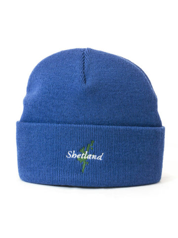 Cuffed Beanie with Shetland Map Embroidery