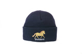 Cuffed Beanie with Shetland Pony Embroidery