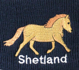 Cuffed Beanie with Shetland Pony Embroidery