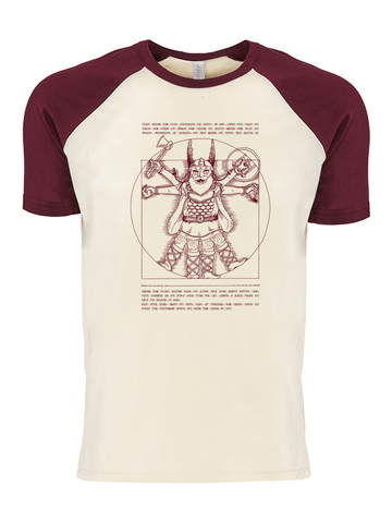 T-shirt with Vitruvian Viking Print