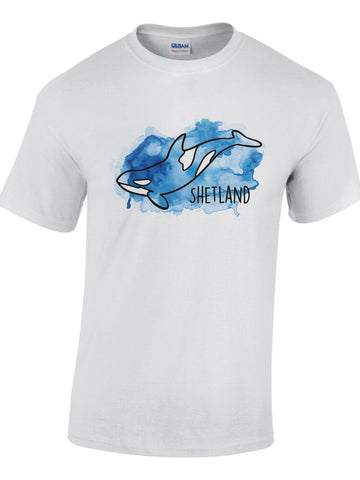 T-shirt with Watercolour Orca Print