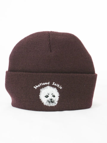Cuffed Beanie with Seal Embroidery
