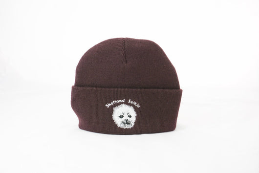 Cuffed Beanie with Seal Embroidery