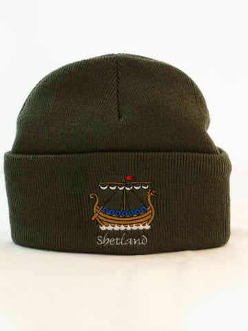 Cuffed Beanie with Galley Embroidery