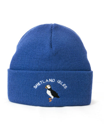 Cuffed Beanie with Puffin Embroidery